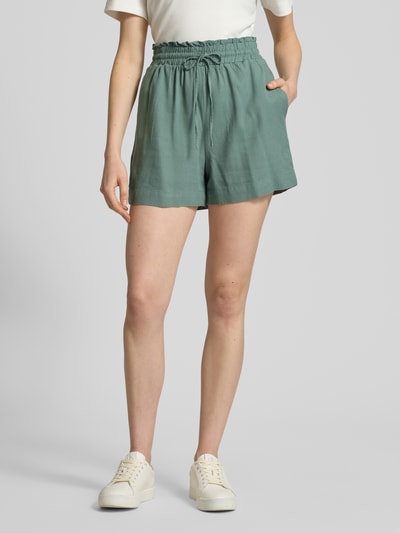 Vero Moda Loose fit korte broek van een mix van viscose en linnen, model 'MYMILO' Lindegroen - 4