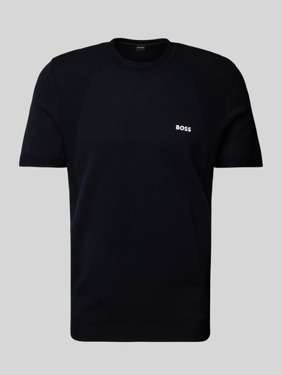 BOSS Green T-Shirt mit Label-Print Dunkelblau 2