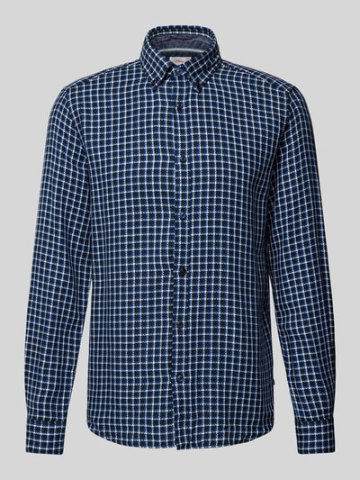 s.Oliver RED LABEL Regular Fit Freizeithemd aus strukturierter Baumwolle mit Button-down-Kragen Blau 2