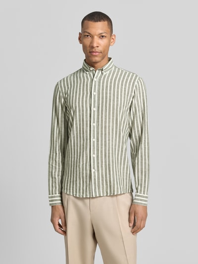 Lindbergh Relaxed Fit Freizeithemd mit Button-Down-Kragen Oliv 4
