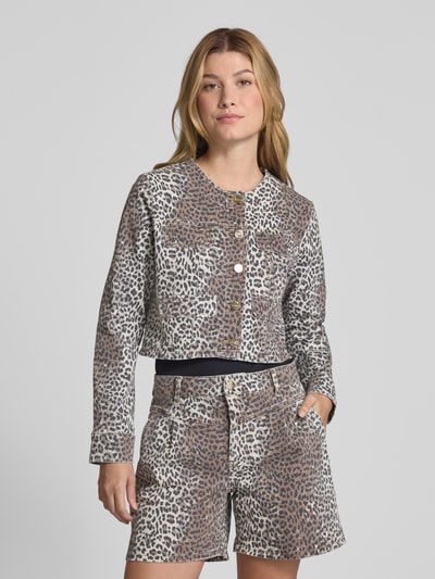 Rich & Royal Jeansjack met gestileerde klepzakken Beige - 4