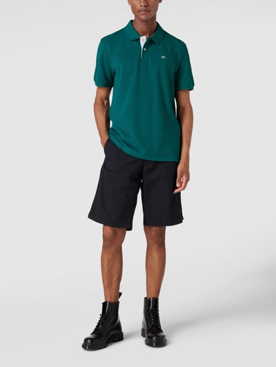 Tom Tailor Poloshirt mit Label-Stitching Modell 'PK Basic Zusatz' Petrol 1