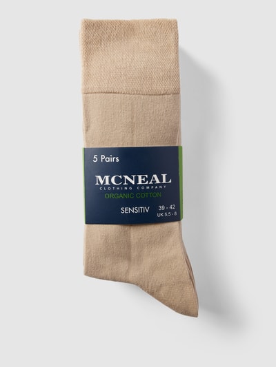 MCNEAL Socken mit elastischem Rippenbündchen im 5er-Pack Sand 3