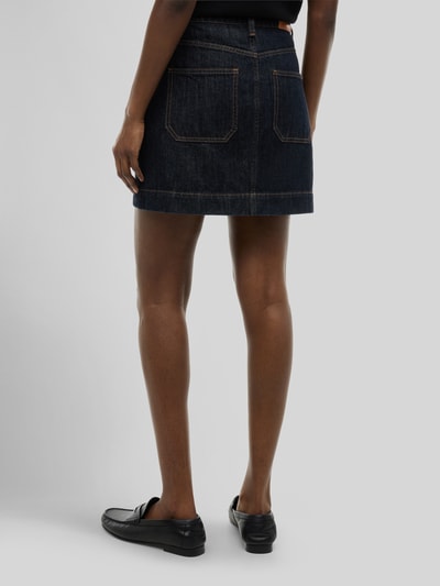 Tommy Hilfiger Krój regular fit spódnica mini z czystej bawełny z listwą guzikową Ciemnoniebieski 5