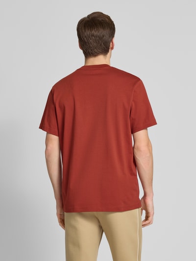 Lacoste T-shirt met labelpatch Donkerrood - 5