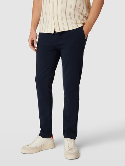 Scotch & Soda Broek met structuurmotief, model ‘Mott’ Marineblauw - 4