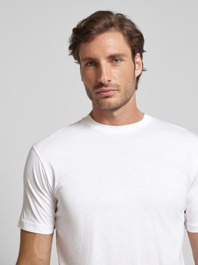 Drykorn T-Shirt mit geripptem Rundhalsausschnitt Modell 'GILBERD' Offwhite 3