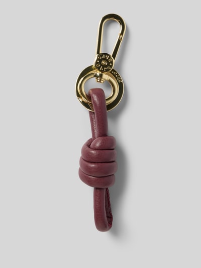 Abro Schlüsselanhänger aus echtem Leder mit Logo-Prägung Dunkelrot 1