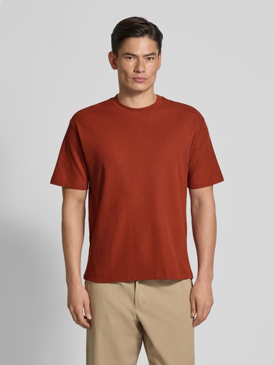 MCNEAL T-Shirt mit geripptem Rundhalsausschnitt Dunkelrot 4