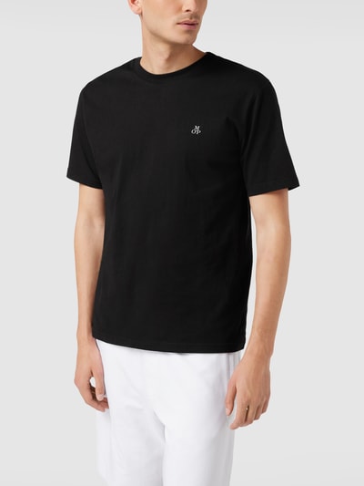 Marc O'Polo T-shirt met labelprint Zwart - 4