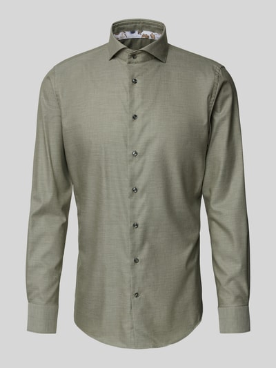 Profuomo Slim fit zakelijk overhemd met haaikraag Groen - 2