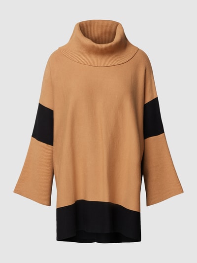 s.Oliver BLACK LABEL Poncho mit Kontrastbesatz Camel 2