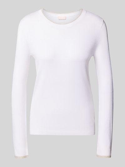 Liu Jo White Regular Fit Longsleeve aus Viskose-Mix mit Rundhalsausschnitt Offwhite 2