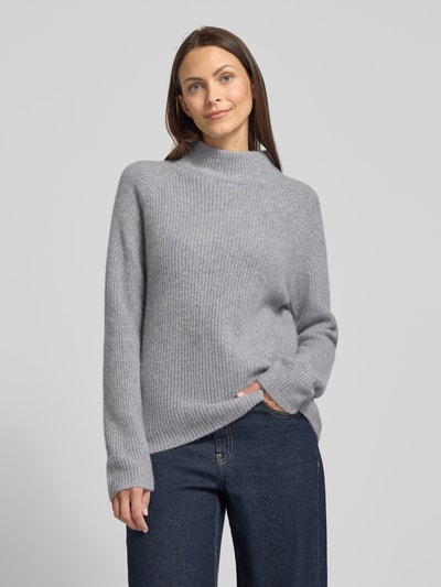 Fynch-Hatton Gebreide pullover van kasjmier met opstaande kraag Lichtgrijs gemêleerd - 4