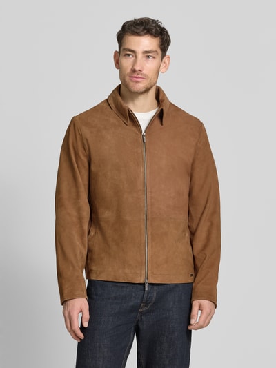 Fynch-Hatton Jacke mit Zweiwege-Reißverschluss und Kentkragen Cognac 4