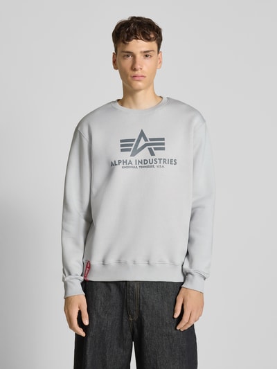 Alpha Industries Sweatshirt mit Label-Print Hellgrau 4