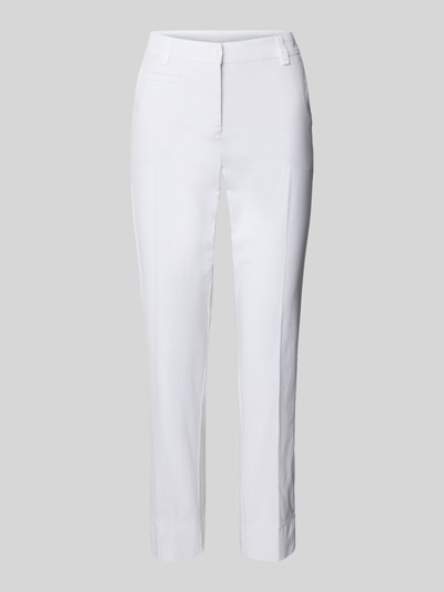 Cambio Spodnie materiałowe o kroju skinny fit w kant model ‘STELLA’ Złamany biały 2