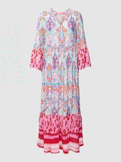 Yippie Hippie Midi-jurk van viscose met all-over motief Roze - 2