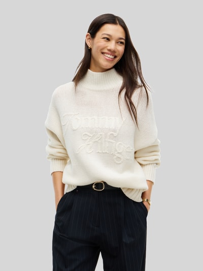 Tommy Hilfiger Turtleneck aus Wolle mit Logo Stickerei Offwhite 4