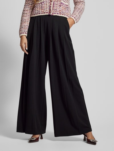 Stefanel Wide leg stoffen broek met platte plooien Zwart - 4