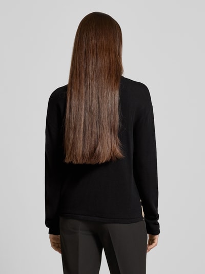 Betty Barclay Sweter z dzianiny ze wzorem na całej powierzchni i stójką Czarny 5