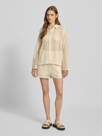 Colourful Rebel Regular Fit Bluse mit Lochmuster Modell 'Lexi' Offwhite 1