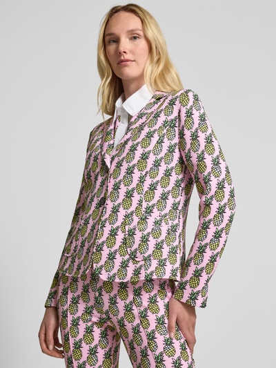 Marc Cain Regular fit blazer met knoopsluiting Felroze - 3