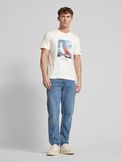 Tommy Hilfiger T-Shirt mit Motiv- und Label-Print Ecru 1