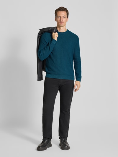 MCNEAL Strickpullover mit gerippten Abschlüssen Petrol Melange 1