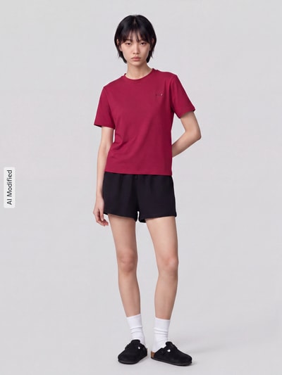 HUGO Relaxed Fit Pyjama-Oberteil aus Baumwoll-Mix Bordeaux 1