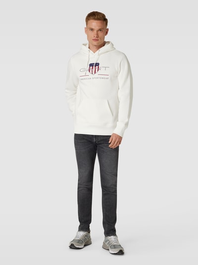 Gant Hoodie met labelstitching, model 'ARCHIVE SHIELD' Offwhite - 1