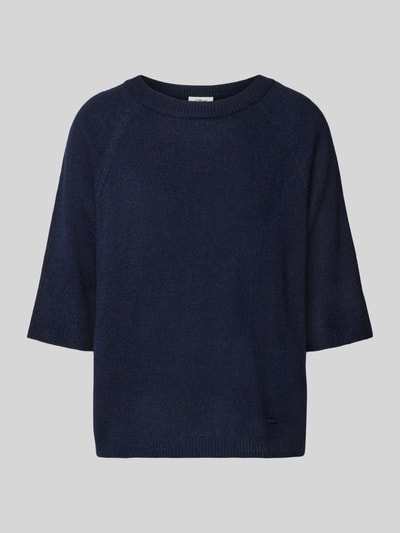 s.Oliver RED LABEL Sweter o kroju regular fit z dzianiny z dodatkiem wełny z alpaki Granatowy 2