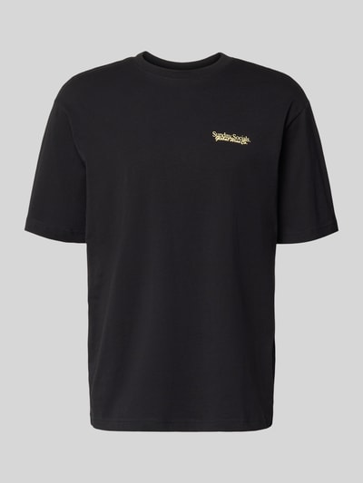 Produktfoto, Relaxed-Fit Herren T-Shirt aus reiner Baumwolle Modell 'FRED DU MARTIN' von Only & Sons, Optik: Unifarben, Motiv-Print, Kurzarm, Feinripp