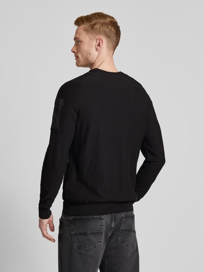 PME Legend Gebreide pullover met labeldetail Zwart - 5