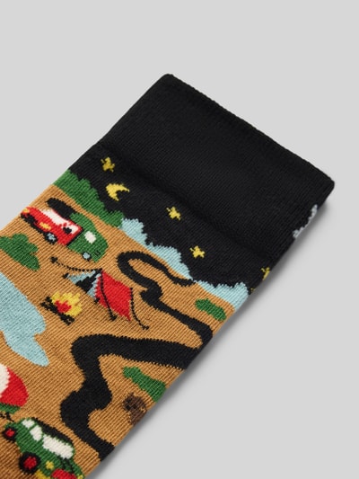 Happy Socks Socken mit Label-Print Modell 'Camping' Beige 2