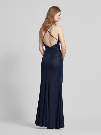 Luxuar Abendkleid mit Raffungen Dunkelblau 5