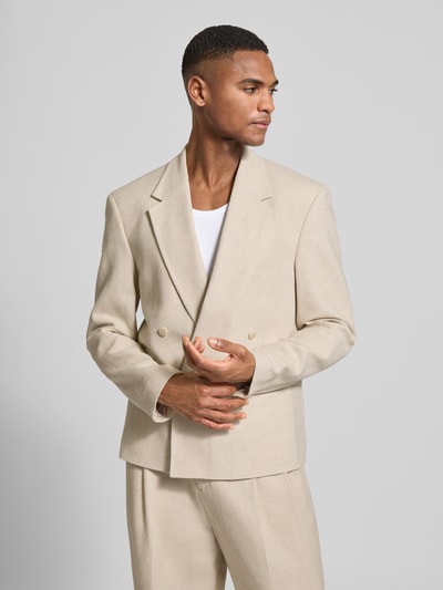 Jake*s Studio Men Marynarka o kroju slim fit z domieszką lnu Beżowy 4