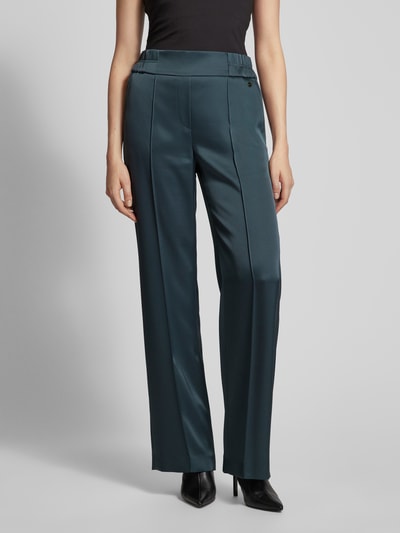 Marc Cain Straight leg stoffen broek met vaste persplooien Donkergroen - 4