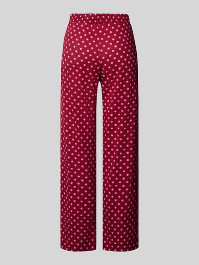 Produktfoto, Pyjama-Hose aus Baumwoll-Modal-Mix von Christian Berg Woman, gerade Passform, elastischer Bund, rotes Allover-Muster