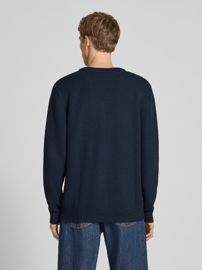 Pepe Jeans Regular fit gebreide pullover van een mix van viscose en katoen, model 'PHINEAS' Marineblauw - 5