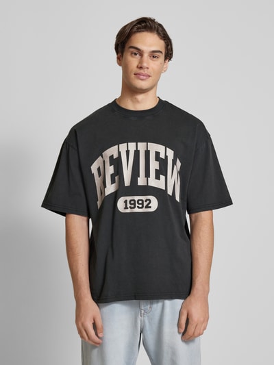 REVIEW T-Shirt mit Label-Print Black 4