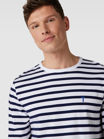 Tiger of Sweden Bluzka z długim rękawem ze wzorem w paski model ‘LINDEN’ Granatowy 3