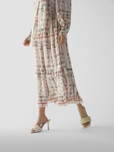 Etro Seidenkleid mit Allover-Muster Weiss 6