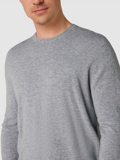 Christian Berg Men Strickpullover aus Merino-Kaschmir-Mix Mittelgrau meliert 3