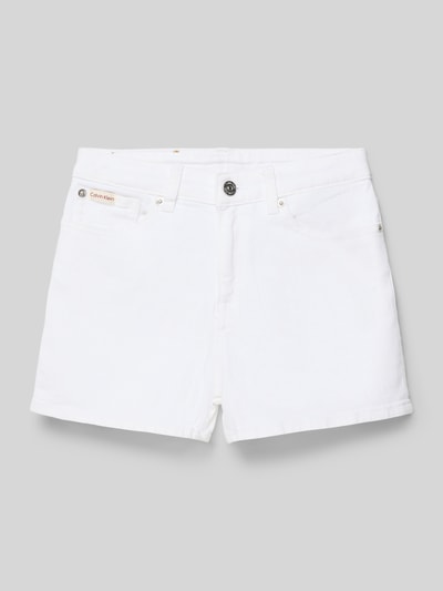 Calvin Klein Jeans Jeansshorts mit Label-Detail Weiss 1