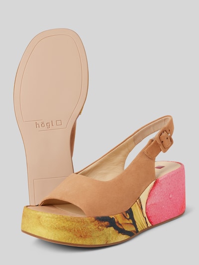 Högl Sandalette aus Leder mit Plateausohle Beige 4