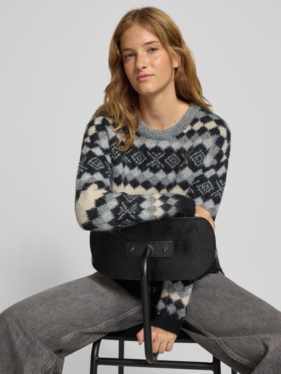 Pepe Jeans Regular fit gebreide pullover met wol, modell 'CELESTINE' Donkergrijs gemêleerd - 3