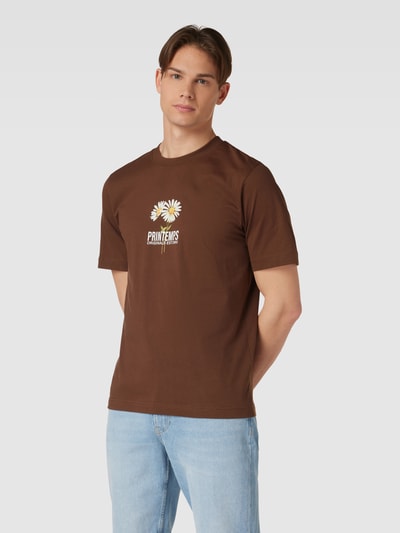 Jack & Jones T-shirt z nadrukowanym motywem model ‘FLORES’ Średniobrązowy 4