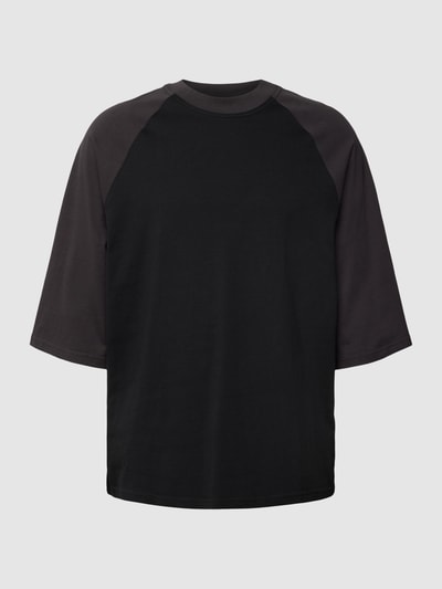 REVIEW Oversized T-Shirt aus Baumwolle mit Raglanärmeln Black 2