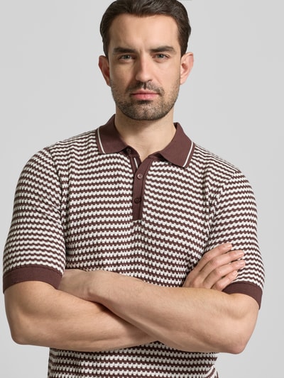 CINQUE Slim Fit Poloshirt mit Knopfleiste Modell 'FLAVIEN' Pflaume 3